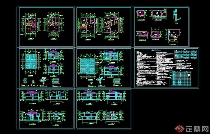 某详细的小型别墅建筑cad施工图纸