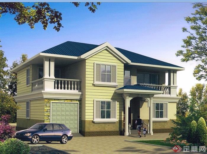 两层美式风格住宅别墅设计jpg、pdf施工图