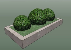 完整详细的种植树池设计SU(草图大师)模型