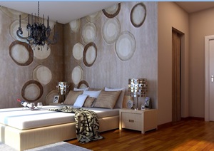 详细的整体卧室装饰设计3d模型