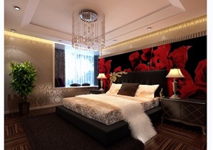 详细的完整卧室装饰空间设计3d模型